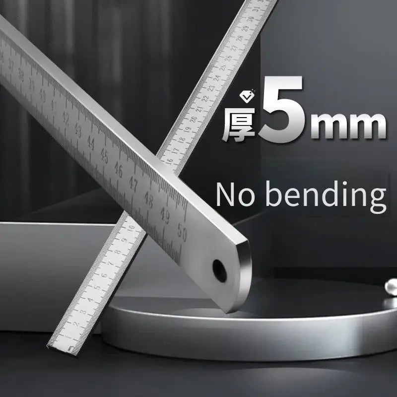 50cm Thickened Stainless Steel Discipline Ruler - Car Window-Breaking Tool, High-Hardness Forged Measuring Straight Ruler
