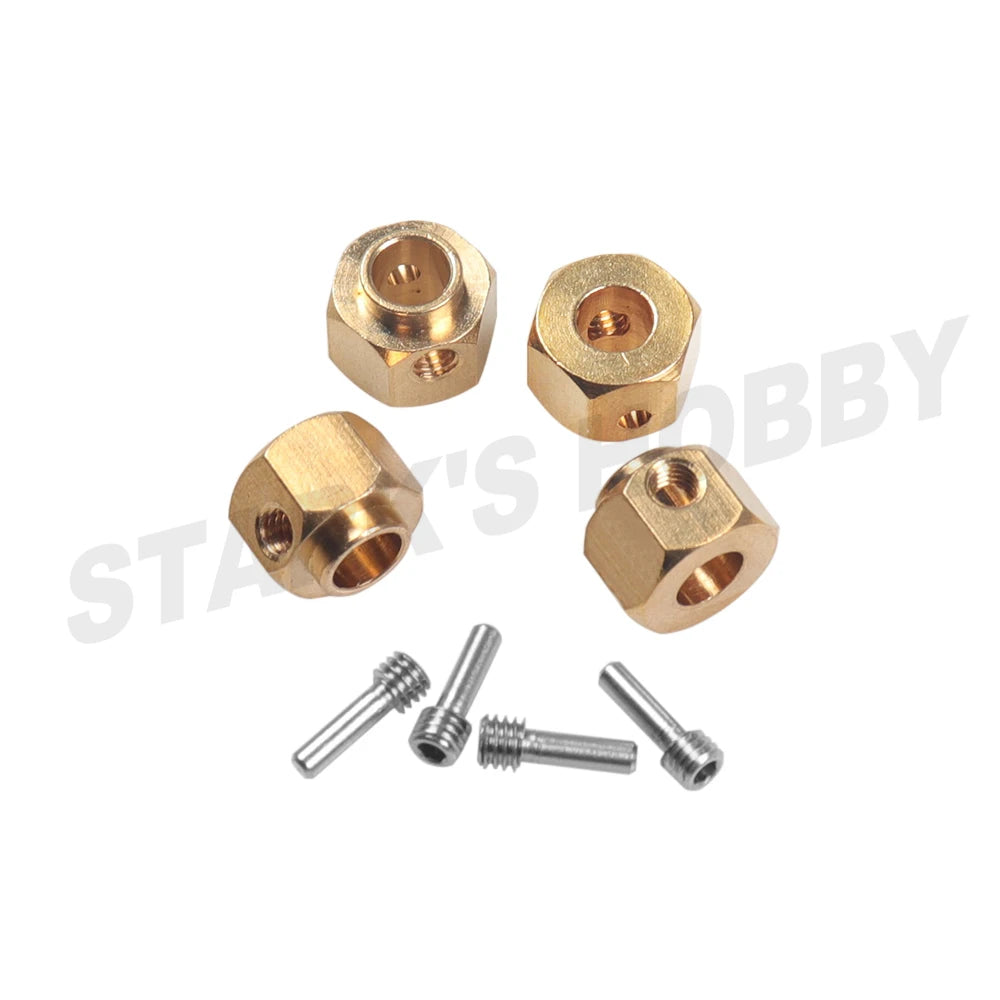 TRX4 4pcs 12mm Wheel Hex Wheel Hub Extended Adapter 6/8/9/10/11/12mm Brass Counterweight for 1/10 RC Crawler Car  TRX-4