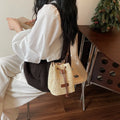 New Women Handmade Woven Mini Crossbody Bag Fashion Versatile Beach Straw Woven Bucket Purse Casual Simple Shoulder Underarm Bag