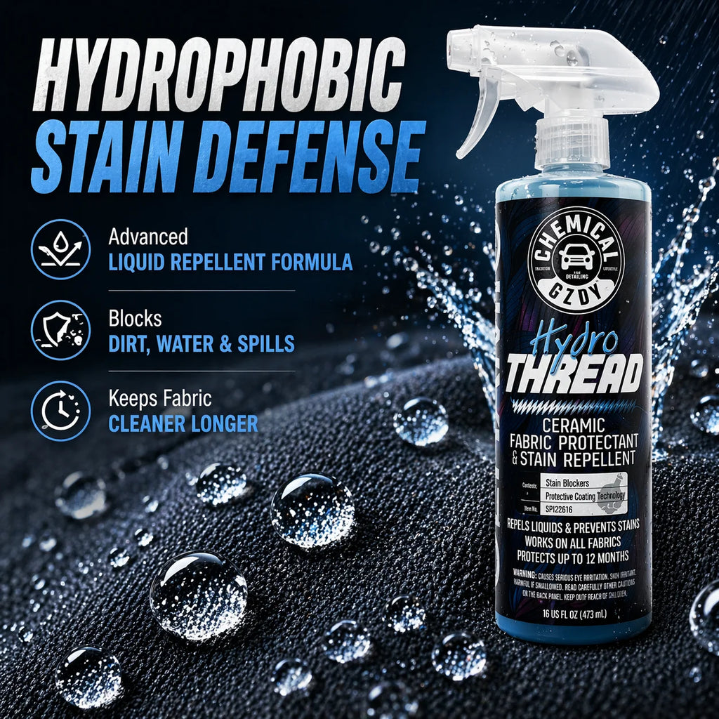 Hydrophobic Car Fabric Protector 473ml – Repels Liquids, Prevents Stains for Seats, Upholstery & Floor Mats