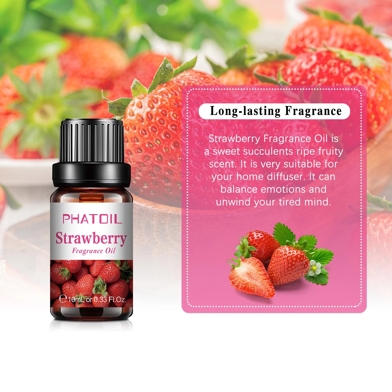 PHATOIL 1/2/6/10pcs 10ml Fruity Fragrance Oil For Aromatherapy Cherry Apple Strawberry Mango Coconut Lemon Fragrance Aroma Oils