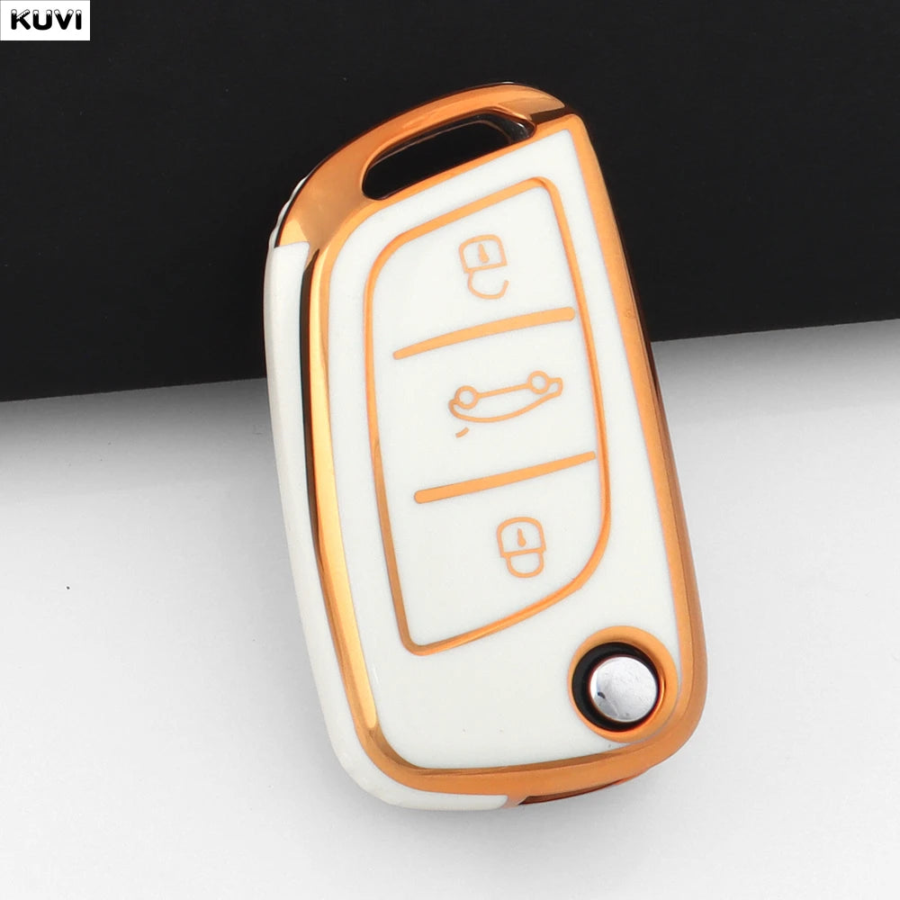 Fashion TPU Car Flip Key Case Cover Shell For Citroen C1 C2 C3 C4 C5 XSARA PICA For Peugeot 306 407 807 For DS DS3 DS4 DS5 DS6