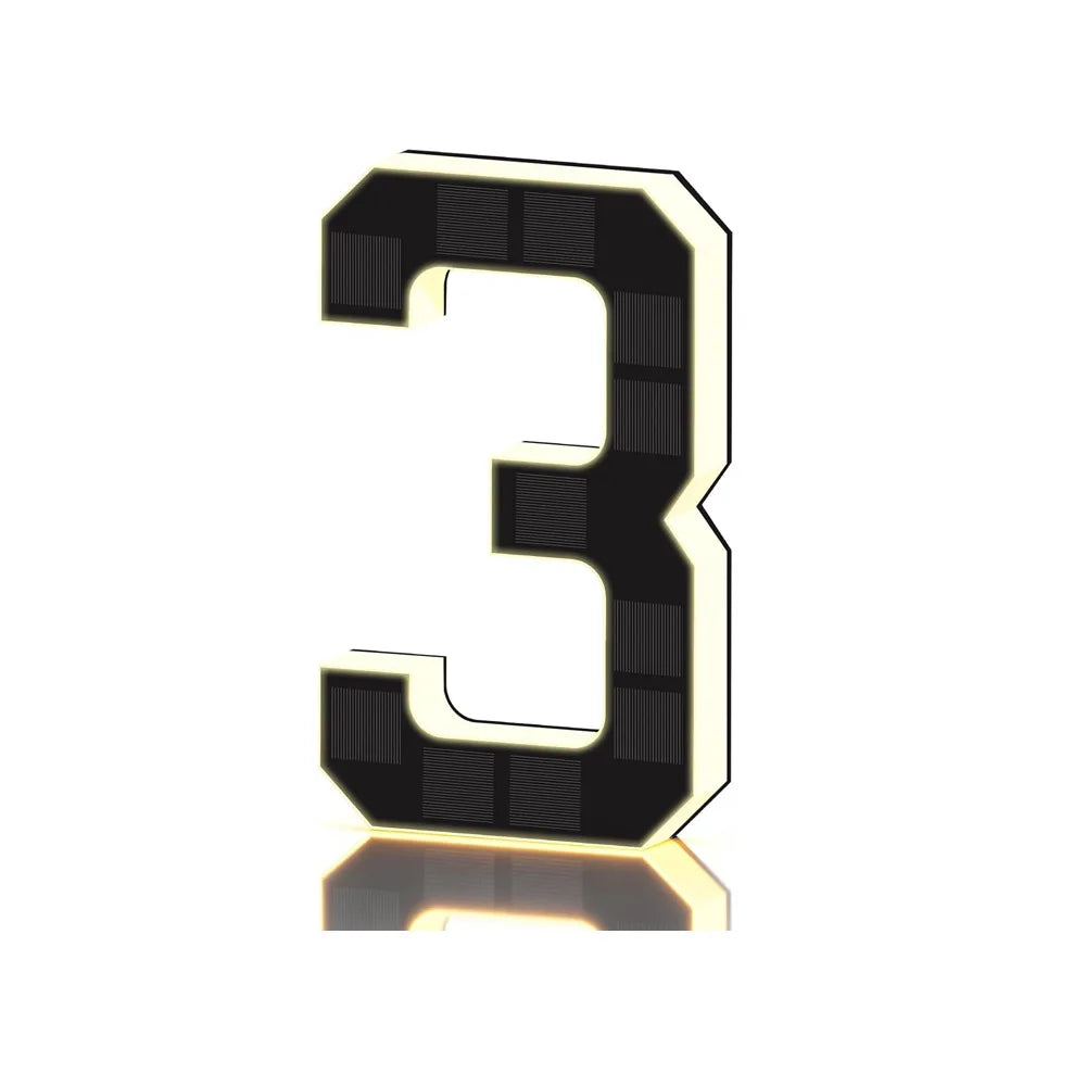 17CM Solar House Number Lights,House Sign Light Sensor, Address Sign Solar House Number Sign Led Address Number for Outdoor