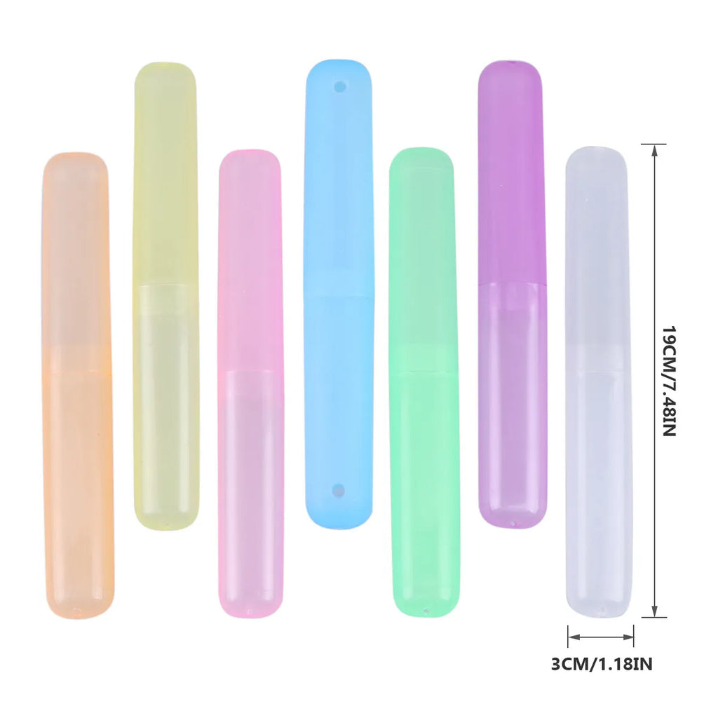 21Pcs Toothbrush Box Portable Plastic Travel Organizer Toothpaste Brush Holder Storage Case for Small Cosmetics Jewelry Daily