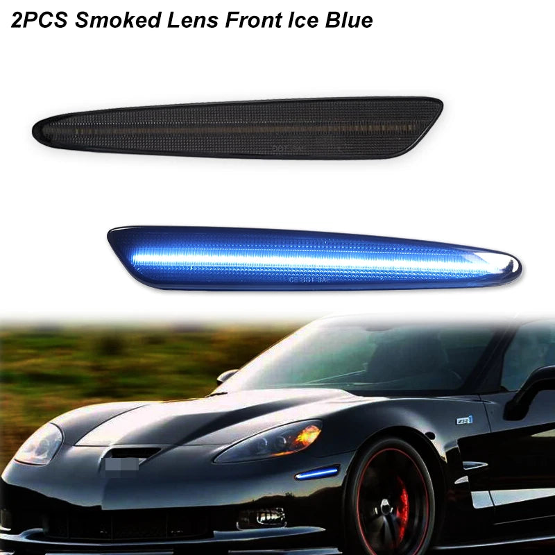 iJDM Front Rear Bumper LED Side Marker Turn Signal Lights Yellow Red for Chevrolet Corvette C6 2005-2013 2012 Car Accessories