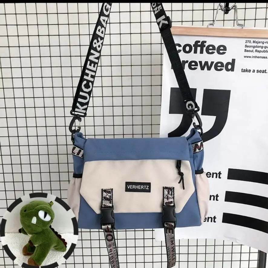 Men's Messenger Bag Japanese Fashion Large Capacity Handbags Shoulder Bag Casual Student Canvas Bag Nylon Tooling Crossbody Bags