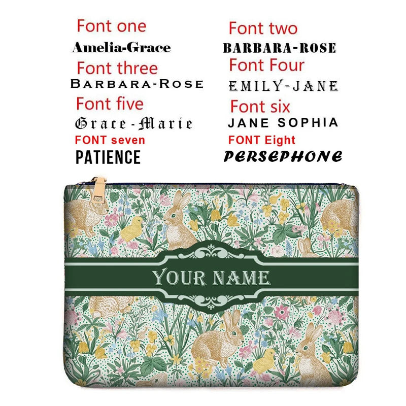 Canvas makeup bag WOMAN BAG Fashion Designer Party Clutch Personalized Custom Print Name Letter Beach Bag Travel Cosmetic Bag