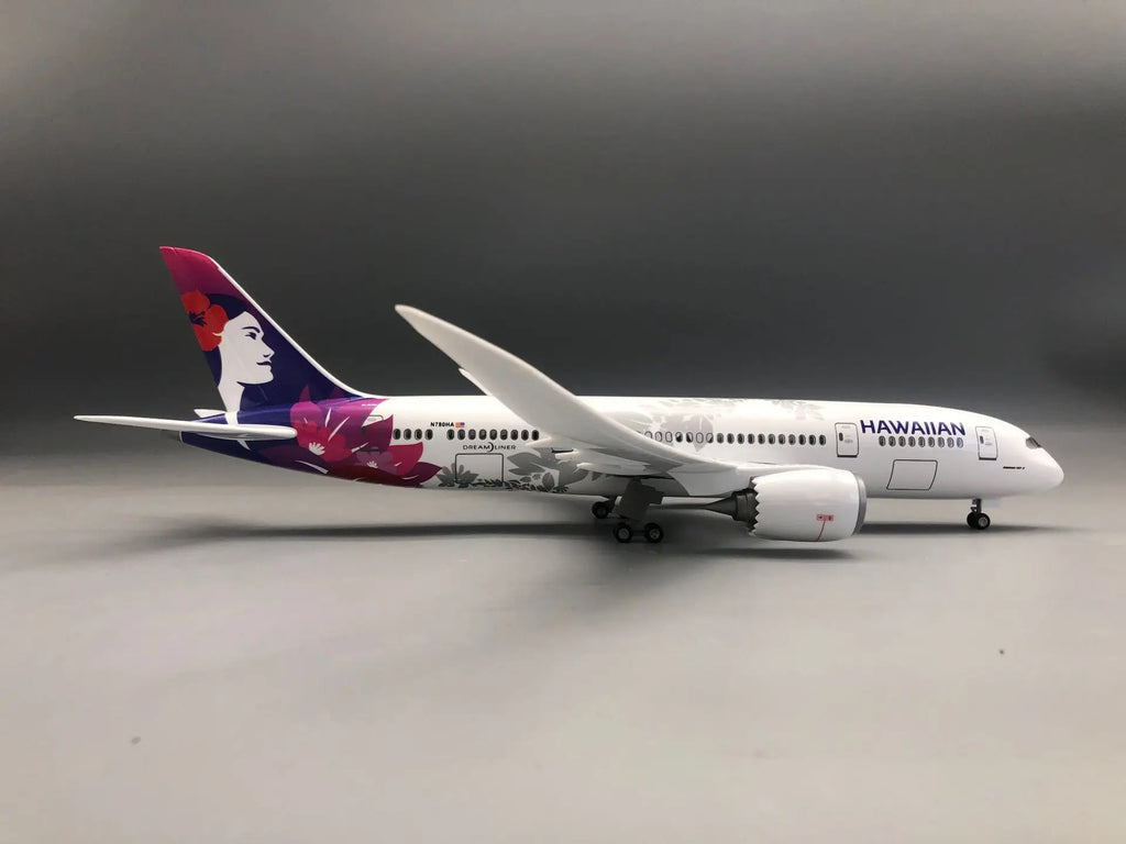 B787 Hawaiian Airlines Model Airplane Children Toys 43cm Boys Toys Collectible Miniatures Realistic Static Model Aircraft