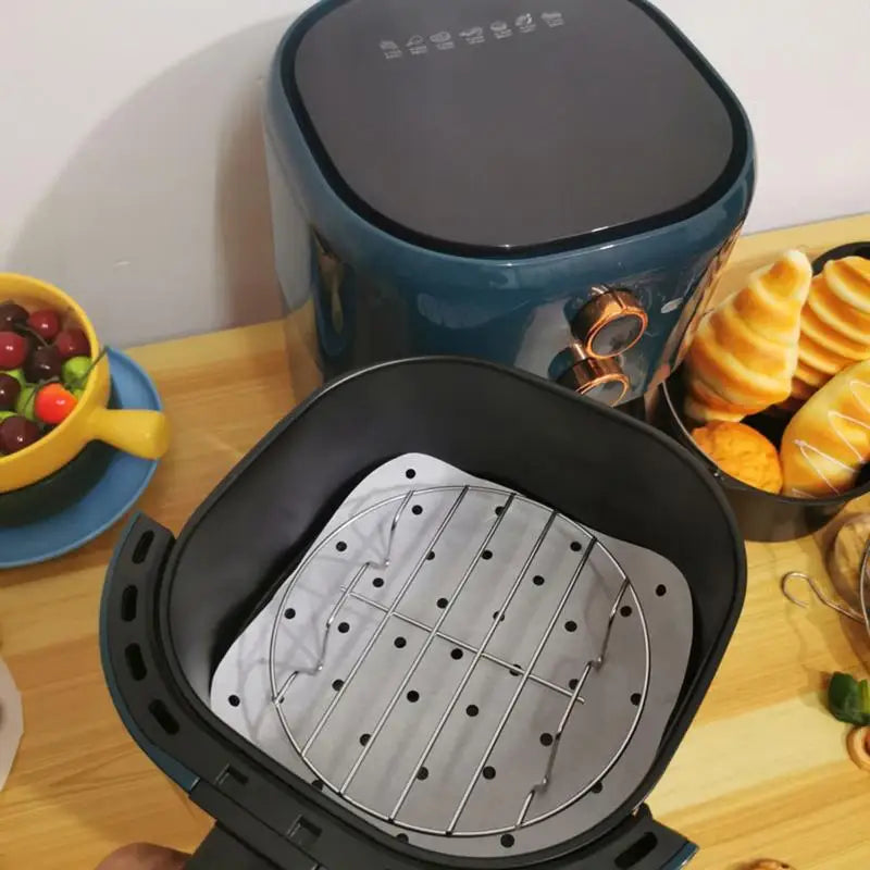 6/7/8 Inch Baking Air Fryer Rack Kitchen Grill Holder Air Fryer Accessories  Stainless Steel Baking Tray Round Barbecue Rack