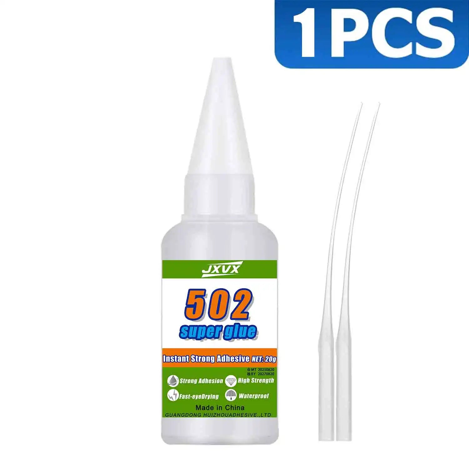 JXVX 50g 502 Super Plastic Glue  Professional Adhesive Transparent Cyanoacrylate Glue Fast Drying Odorless Long Lasting Bonding Acrylic, DIY Crafts, Electronics, PVC, ABS 1-3pcs.