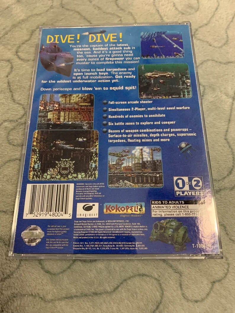Saturn Copy Disc Game In The Hunt With Manual Unlock SS Console Game Optical Drive Retro Video Direct Reading Game