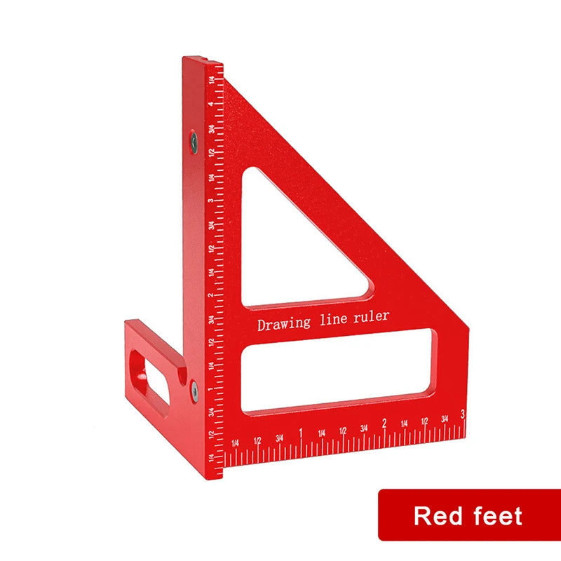 [ZY]Precision Aluminum Alloy Miter Triangle Ruler 45°/90° Woodworking Square Protractor 3D Multifunctional Measuring Toolsolss