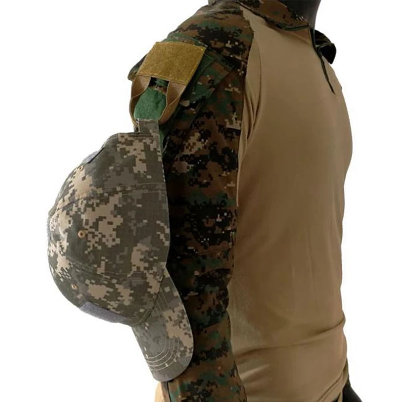 Tactical Backpack Vest Patch Molle Adapter Panel Hook And Ring Converter With Attached ID Patch DIY Patch Bag