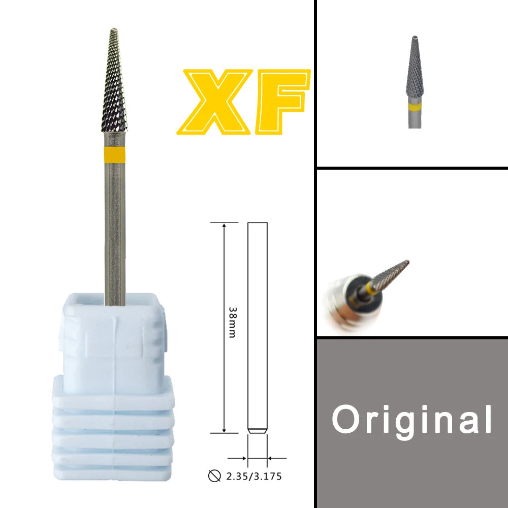 RolinStar Dental&Nail 9 type with Spiral Cut powder Carbide Burr nail drill bit cuticle clean