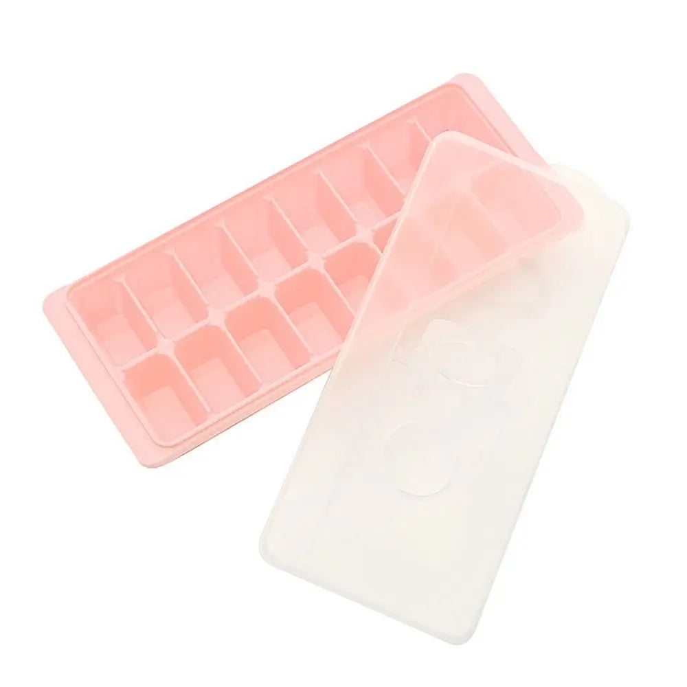 16 Lattice Plastic Reusable Ice Cube Tray Easy Refill Stackable Ice Lattice Ice Cube Tray With Lid Assorted