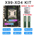 X99 TPM 2.0 Pin Motherboard Xeon Kit E5 2696 2699 2695 2698 2690 V3 CPU DDR4 RAM Complete Combo LGA 2011 V3 Motherboards X99