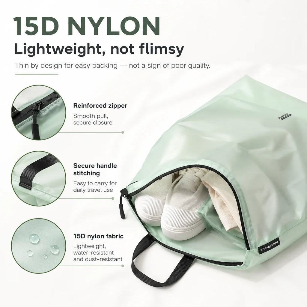 Waterproof Storage Pouch with Zipper Handle for Clothes Shoes Accessories Portable Organizer for Travel Sports Hiking