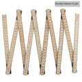 2M Metric & Imperial Scale Folding Wood Ruler Multifunctional Measuring Tools for Teaching / Drawing