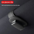 Universal Car Sunglasses Holder Car Metal Leather Clip Card Ticket Holder Auto Sun Visor Glasses Box Decoration Accessories