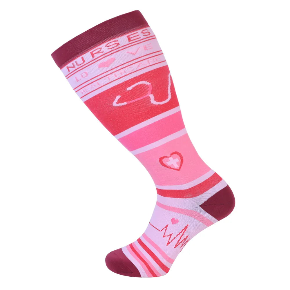 2XL-7XL Plus Size 20-30 mmHg Compression Socks for Women Men Wide Calf Extra Large Knee High Flight Sock for Circulation Support