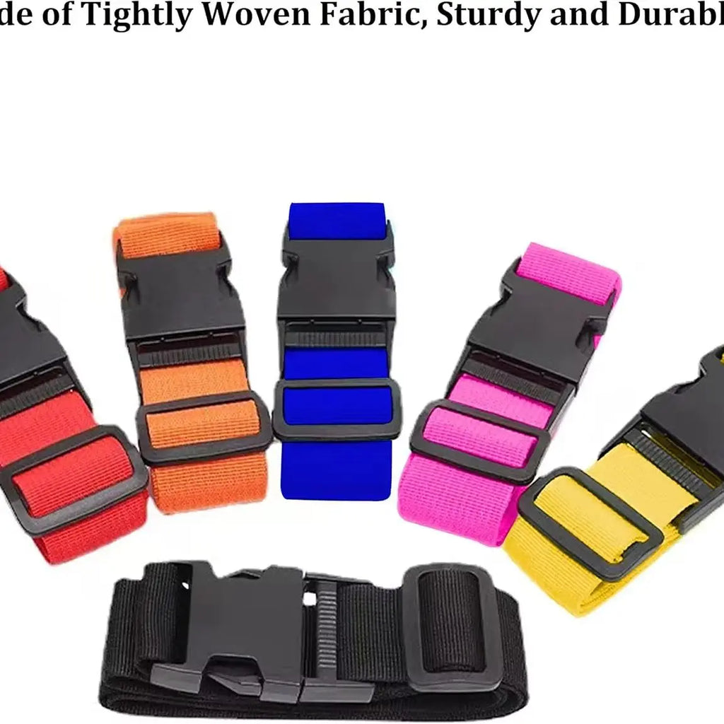 Bright Color Adjustable Luggage Straps 2 Pack Heavy Duty Suitcase Belts Travel Bag Accessories (120-200CM X 2.5CM)