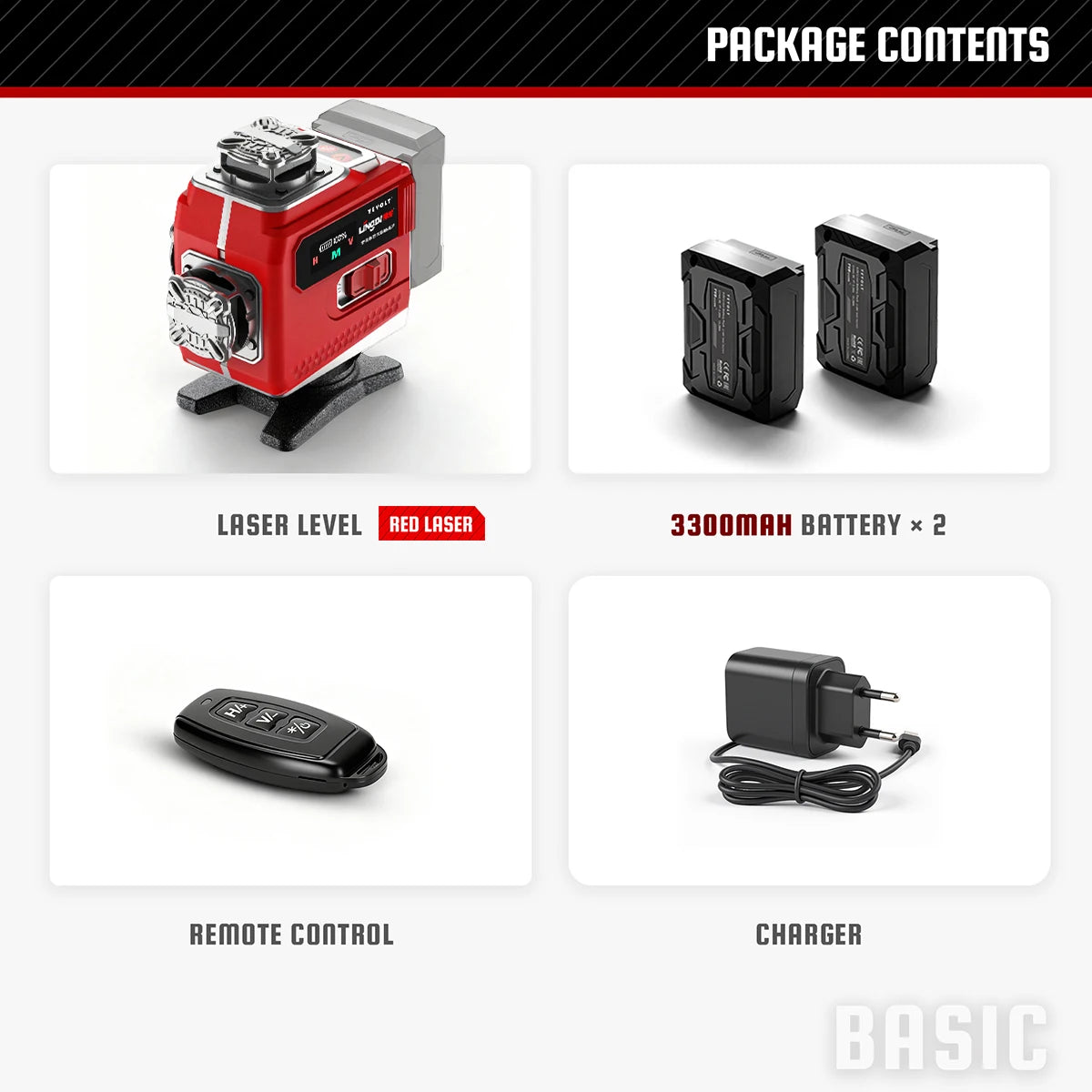 YEVOLT Industrial 16-Line Laser Level Auto-Calibration ±4° Self-Leveling Angle Outdoor Landscaping Anti-Shock Design