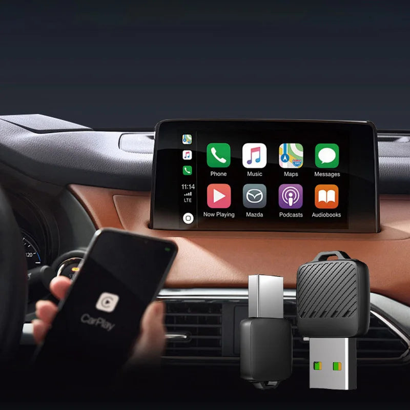 New 2 in1 Wireless Android Auto Adapter Wireless CarPlay Dongle Car Intelligent Systems AI Smart Box For Car Wired CarPlay