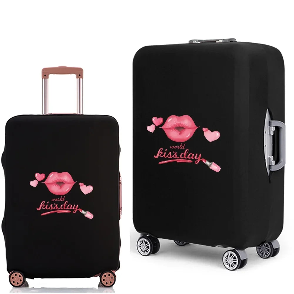 Luggage Protective Cover Thicken Elastic Luggage Dust Case Bag for 18-28 Inch Travel Suitcases Mouth Pattern Travel Accessories