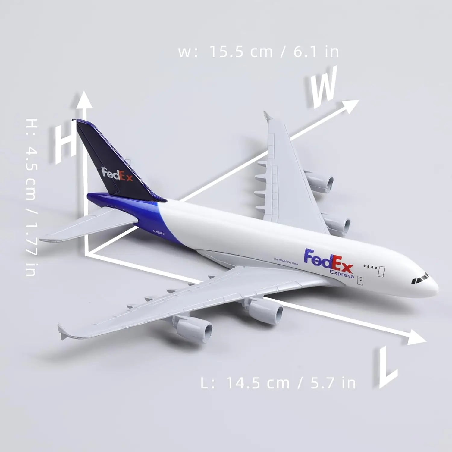 1/400 16cm A380 FedEx Diecast Metal Airplane Model Collectible Display Toy Airplane Model Collection Toys For Children