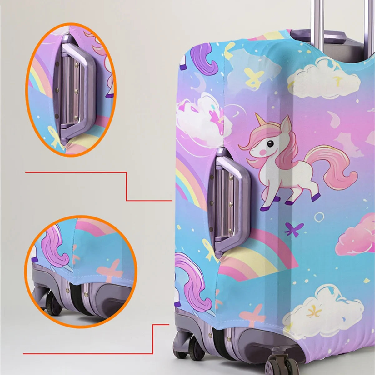 Animal pattern luggage protection cover, set suitable for 18-32 inch luggage cover, suitcase handle cover, travel accessories