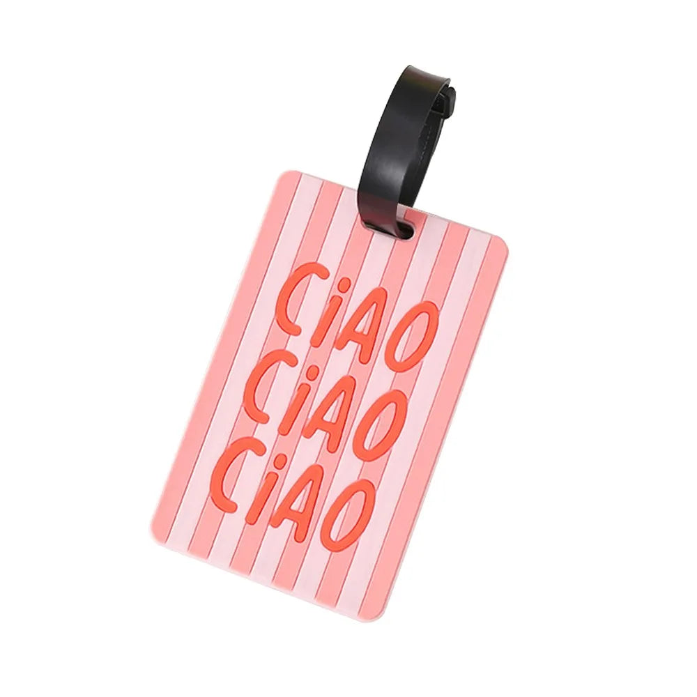 Cute Silicone Luggage Tag Waterproof Letter Style Suitcase Tag Lightweight Durable Name Address Label