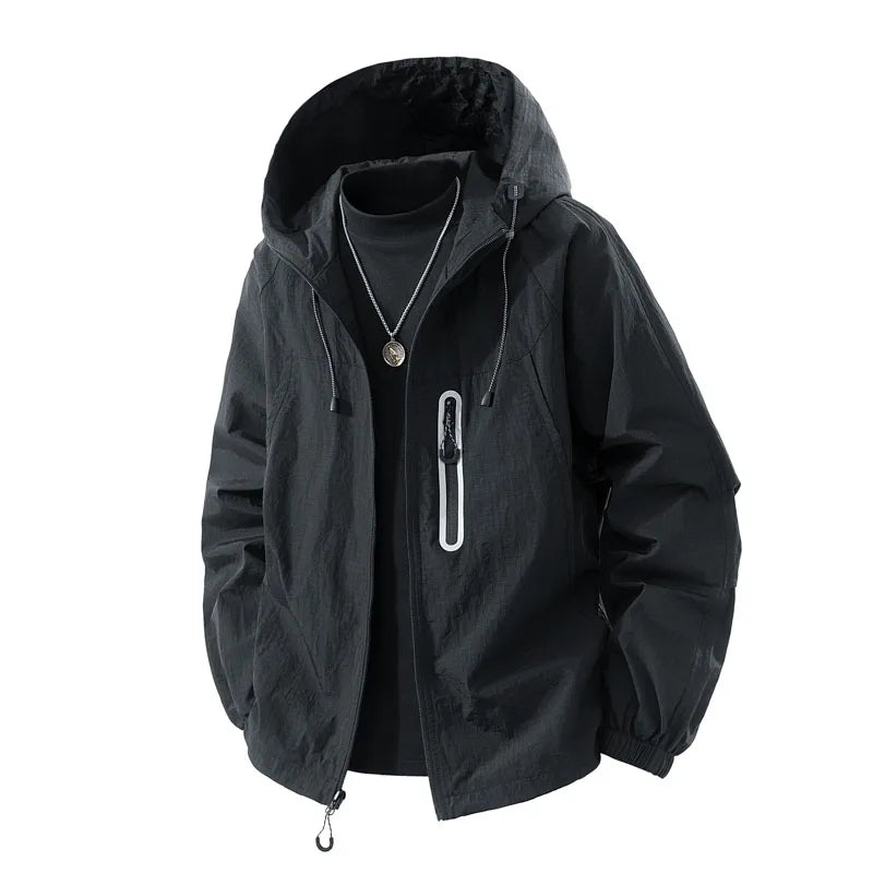 Hiking Jacket Lightweight Windproof Waterproof Outdoor Hiking Mountaineering Jacket Men Reflective Hooded Coats Women Autumn