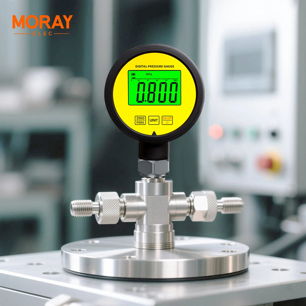 Moray ME260P  LCD Accuracy  Rubber Protector Waterproof 1%FS Stainless Steel Digital Pressure Gauge Gas Differential Manometer