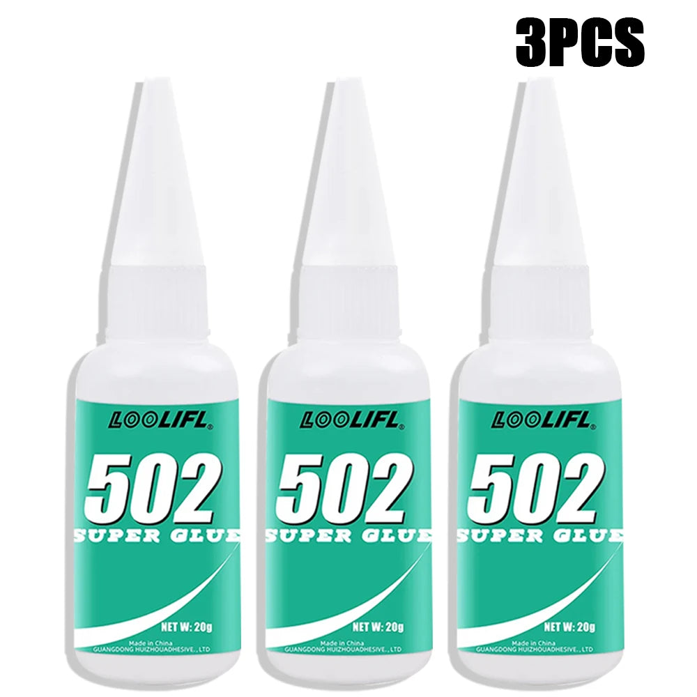 502 Super Glue Instant Strong Bond Glue Precision Tip Bottle Universal Repair Adhesive for DIY Craft Shoes Jewelry Metal Rubber