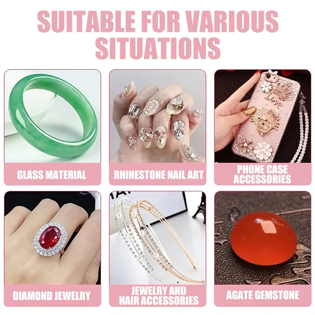 B7000 Jewelry Glue Clear Rhinestone,  Craft Adhesive Glue with Precision Tip Multi Function Fabric Glue for Charms Nail Art Bead
