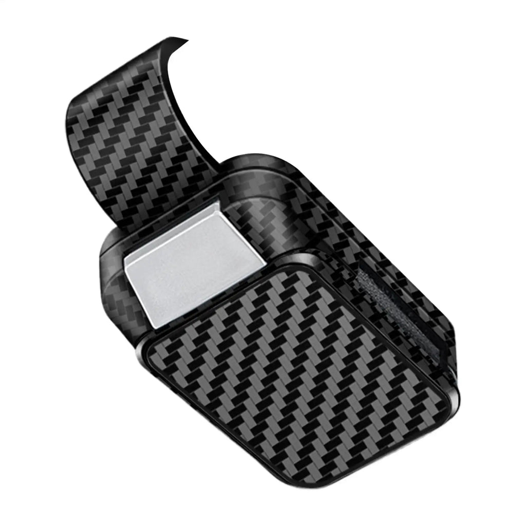 Glasses Holder for Car Sun Visor Sunglasses Clip Card Ticket Holder Eyeglasses Fastener Carbon Fiber Sunglasses Clip Black Silve