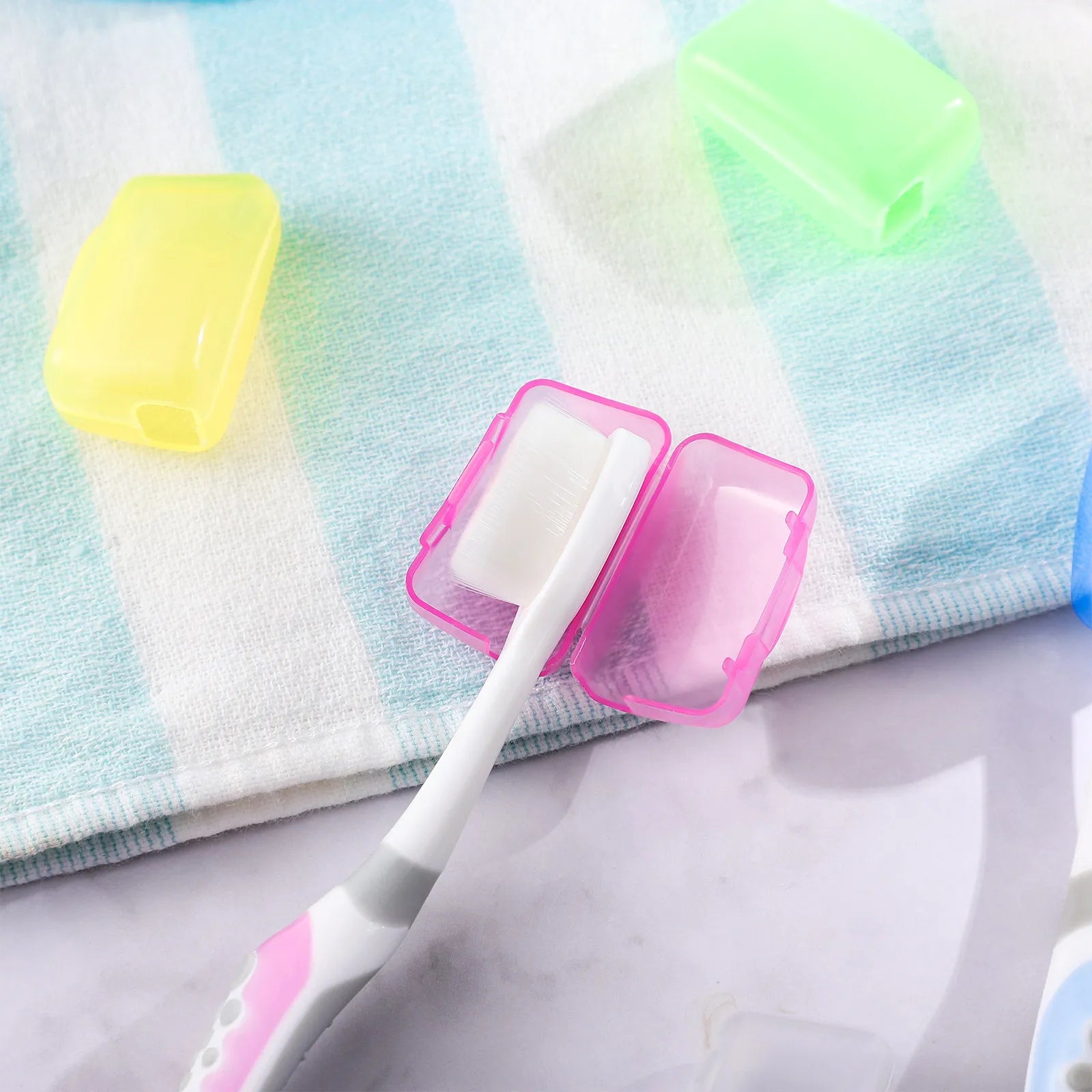 10Pcs Space Saving Toothbrush Head Covers Lightweight Travel Toothbrush Caps Safe Plastic Protective Cover for Home Outdoor