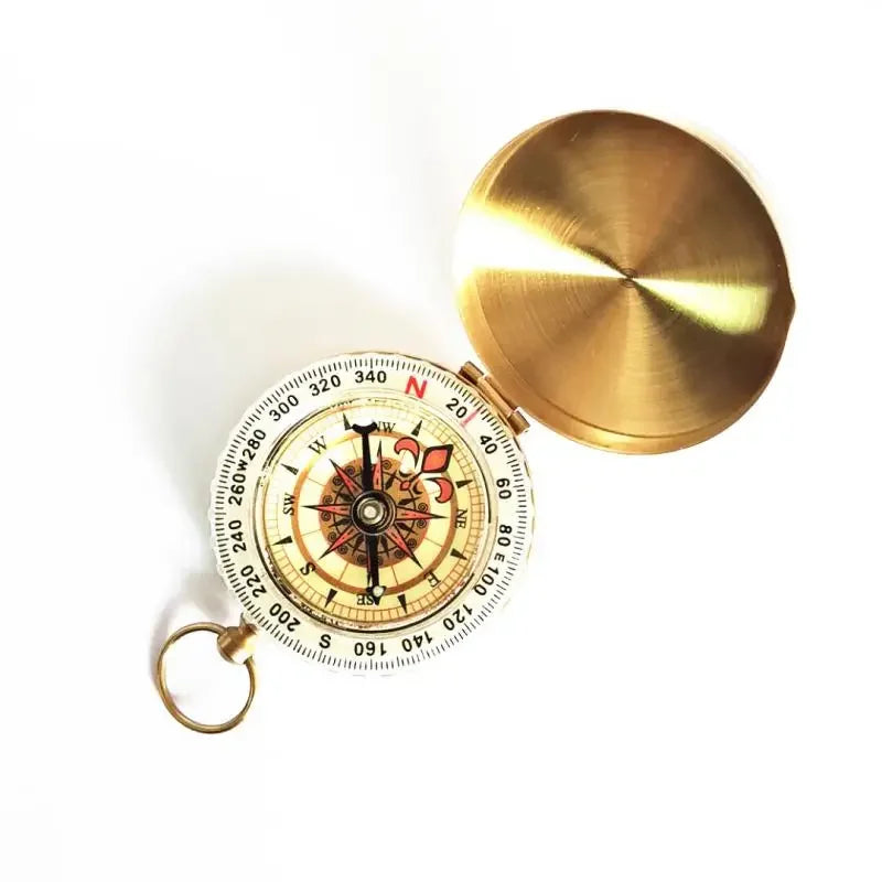 1Pc Luminous Compass Small Portable Survival Camping Equipment Vintage Hiking Metal Russian Design Outdoor Luopan Unique
