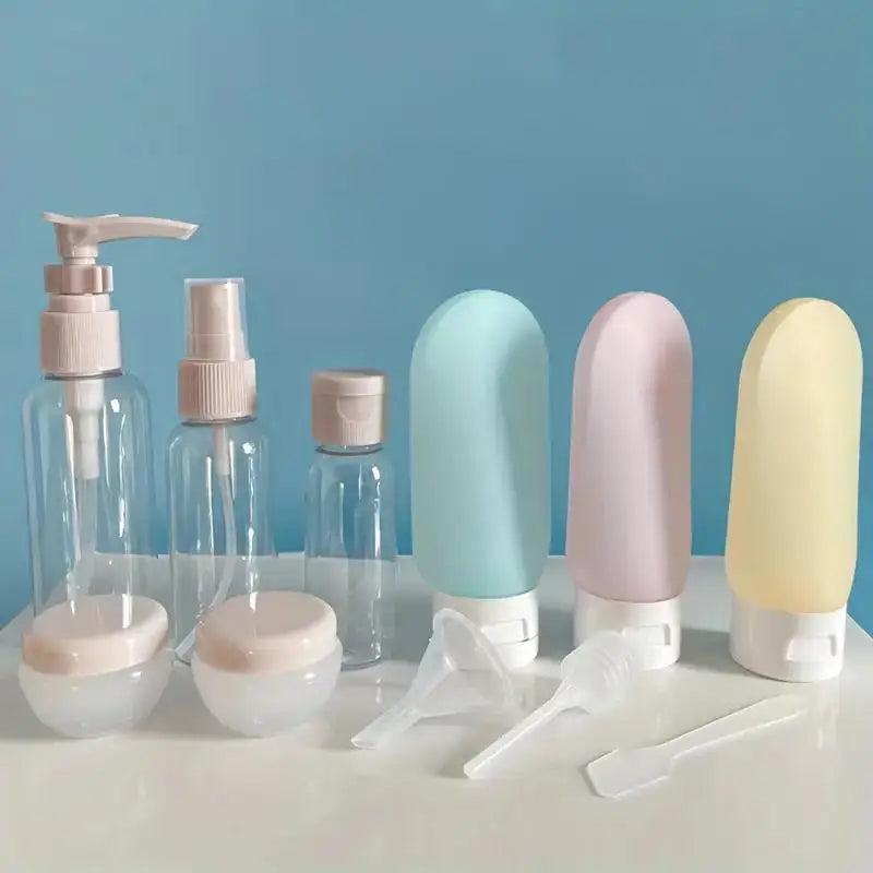 Refillable Travel Bottle Set Leak-Proof Containers for Perfume Lotion Shower Gel and Shampoo Portable Cosmetic Storage