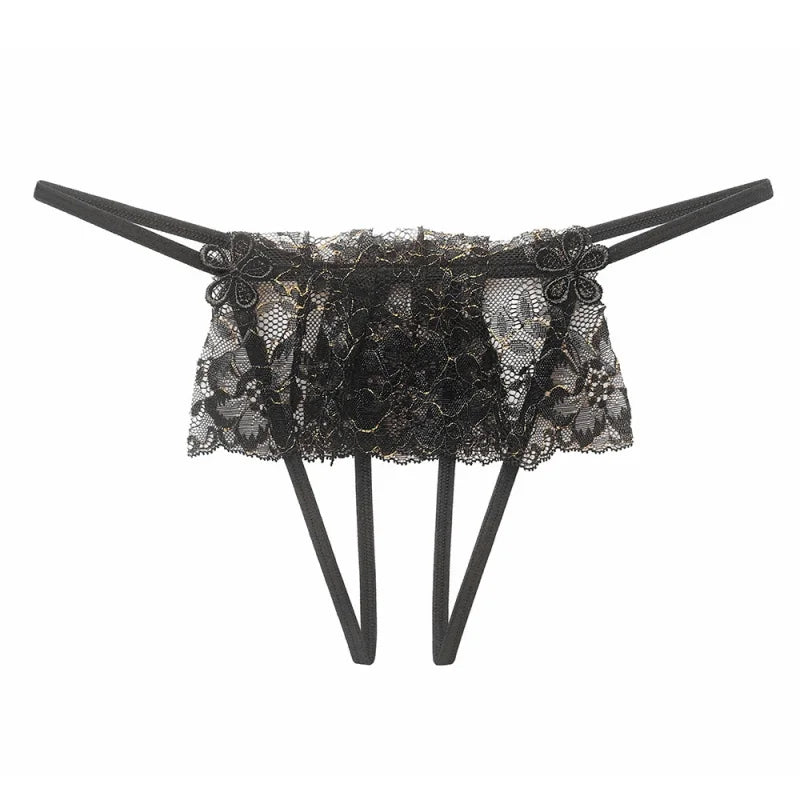 Sweet Comfortable Temptation Flirtatious Lace Sexy Women's Panties Sexy Underwear Covering Seduction Low Waist Perspective Thong