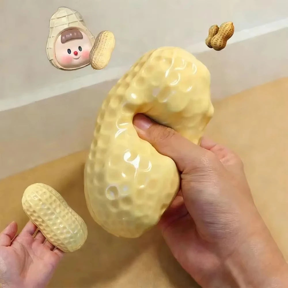 **Peanut Stress Ball Crunchy Squeeze Ball Squishy Toy Buttery-Soft Feel Fidget Toy ASMR Sensory Anti Stress Toys for Kids Adults