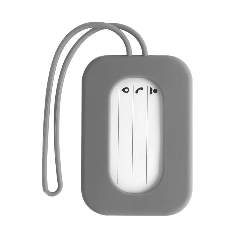 Silicone Travel Luggage Tags Name & ID Card Holder Solid Color Suitcase Label Baggage Boarding Bag Tag Travel Accessories