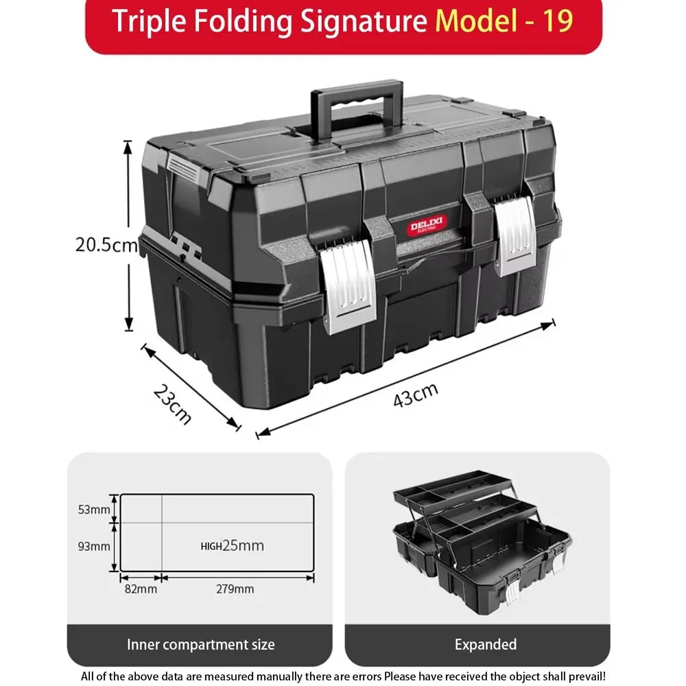Multifunctional Tool Storage Box Plastic ABS Multiple Specifications with Handle Portable Tool Organizer Thickened