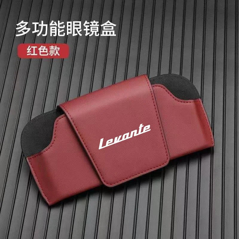 Car Sun Visor Leather Auto Sunglasses Clip Glasses Holder case Storage for Maserati Levante GT Ultima Modena S Accessories