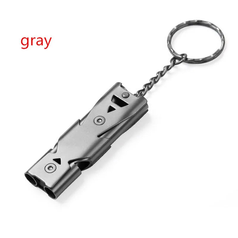 1/2pcs Double Pipe Whistle Pendant Keychain High Decibel Portable Outdoor Survival Emergency Camping Tool Multifunction 1PC