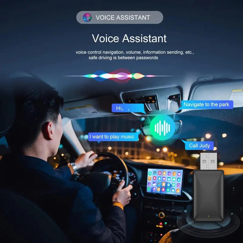 2026 New 2-in-1 Wireless CarPlay & Android Auto Adapter, Wired to Wireless, Plug & Play, Car Smart Dongle, Fit 98% Cars, Bluetooth 5.4+WiFi6, Low Latency, for iPhone & Android