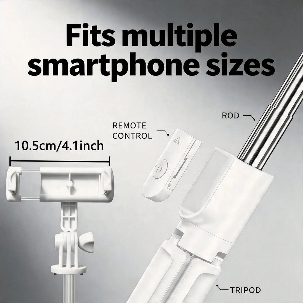 Wireless Bluetooth Selfie Stick Tripod, Portable Mini Selfie Stand with Remote Shutter for Mobile Phone Vlog Live Streaming