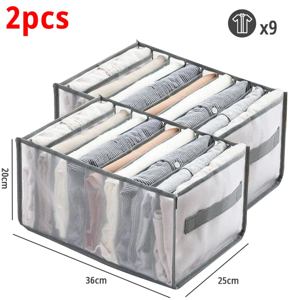 Pants T-Shirt Storage Box With Handle Closet Organizers and Storage for Clothing Jeans Closet Separator Box Home Storage Supplie