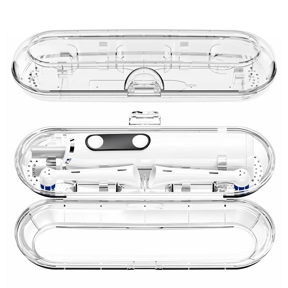 Compatible with Oral B, iO & Philips Sonicare Electric Toothbrush Clear Toothbrush Travel Case, Storage Box for Home and Travel