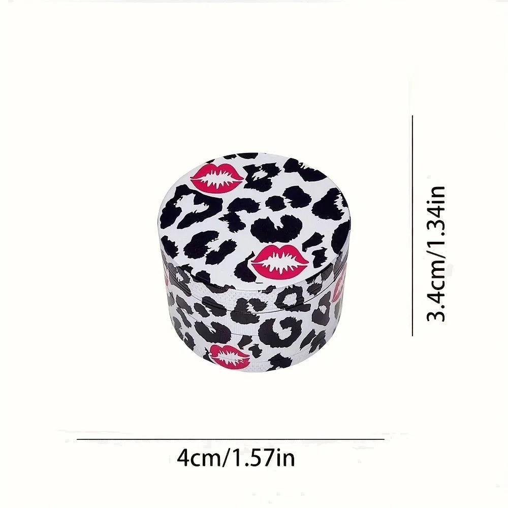 50/63mm Leopard Print Herb Grinder Manual Pepper Mill Salt Spice Mortar Tobacco Grass Grinder Cigarette Smoking Accessories